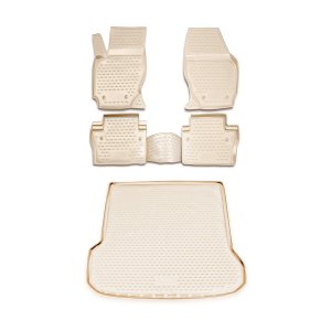 Volvo XC70 3D Floor-Trunk Mats - Omac - Beige - 2008-2016